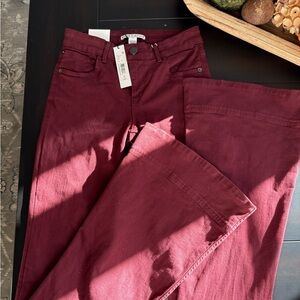 Alice + Olivia Burgundy Jeans